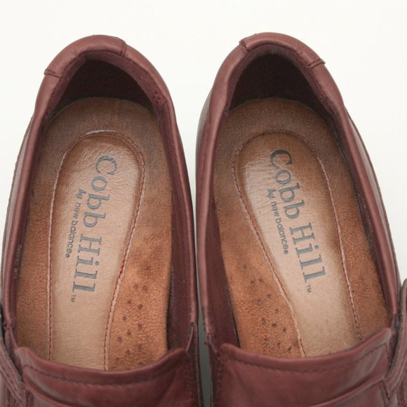 Cobb Hill by New Balance Shoes Size 8.5 W Burgundy Ruched Leather Button Shootie - Picture 7 of 10